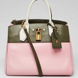 Louis Vuitton Pink/Green Leather City Steamer PM Bag